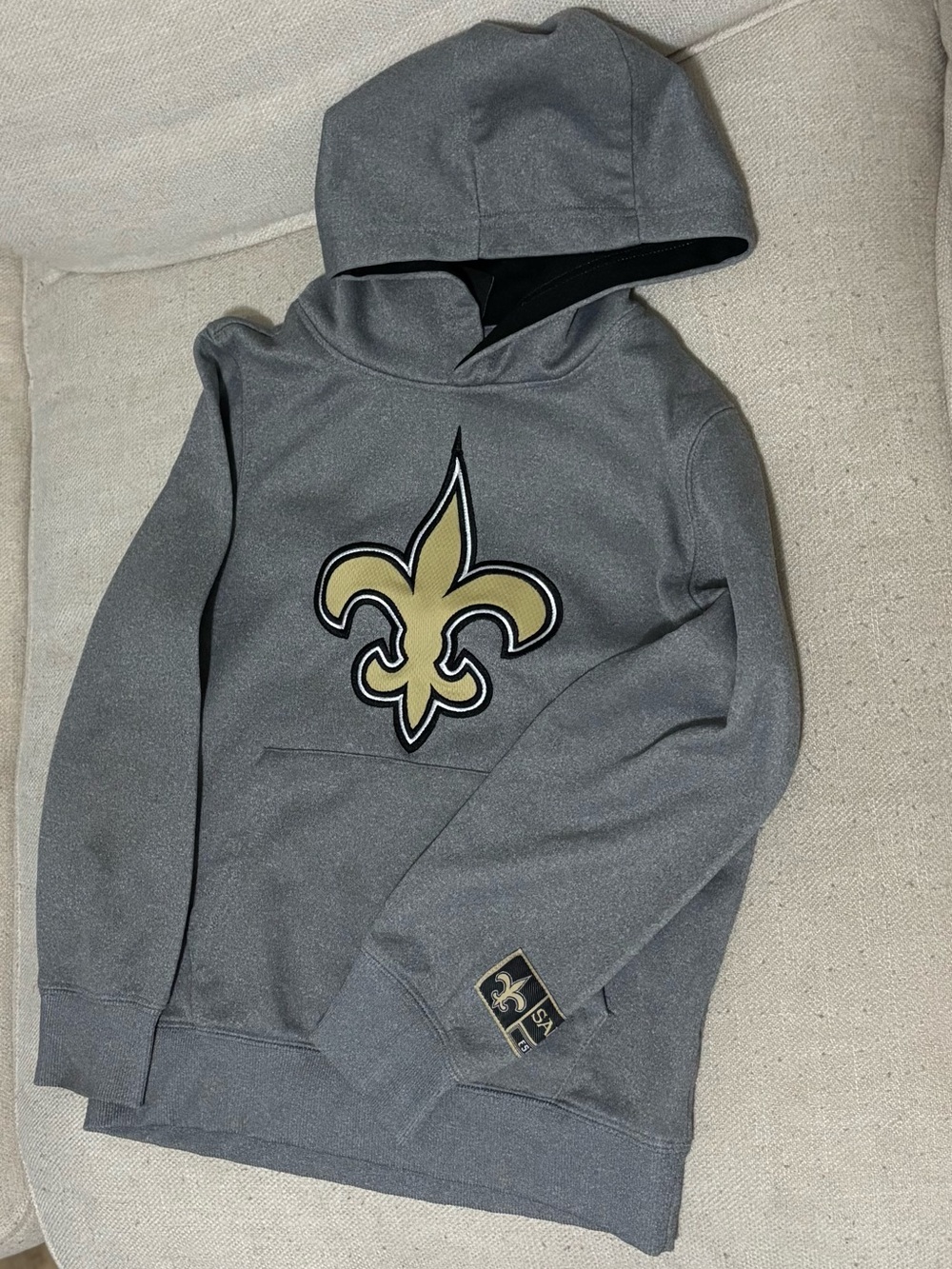 NFL Team Apparel New Orleans Saints Youth Grey Fleece Hoodie